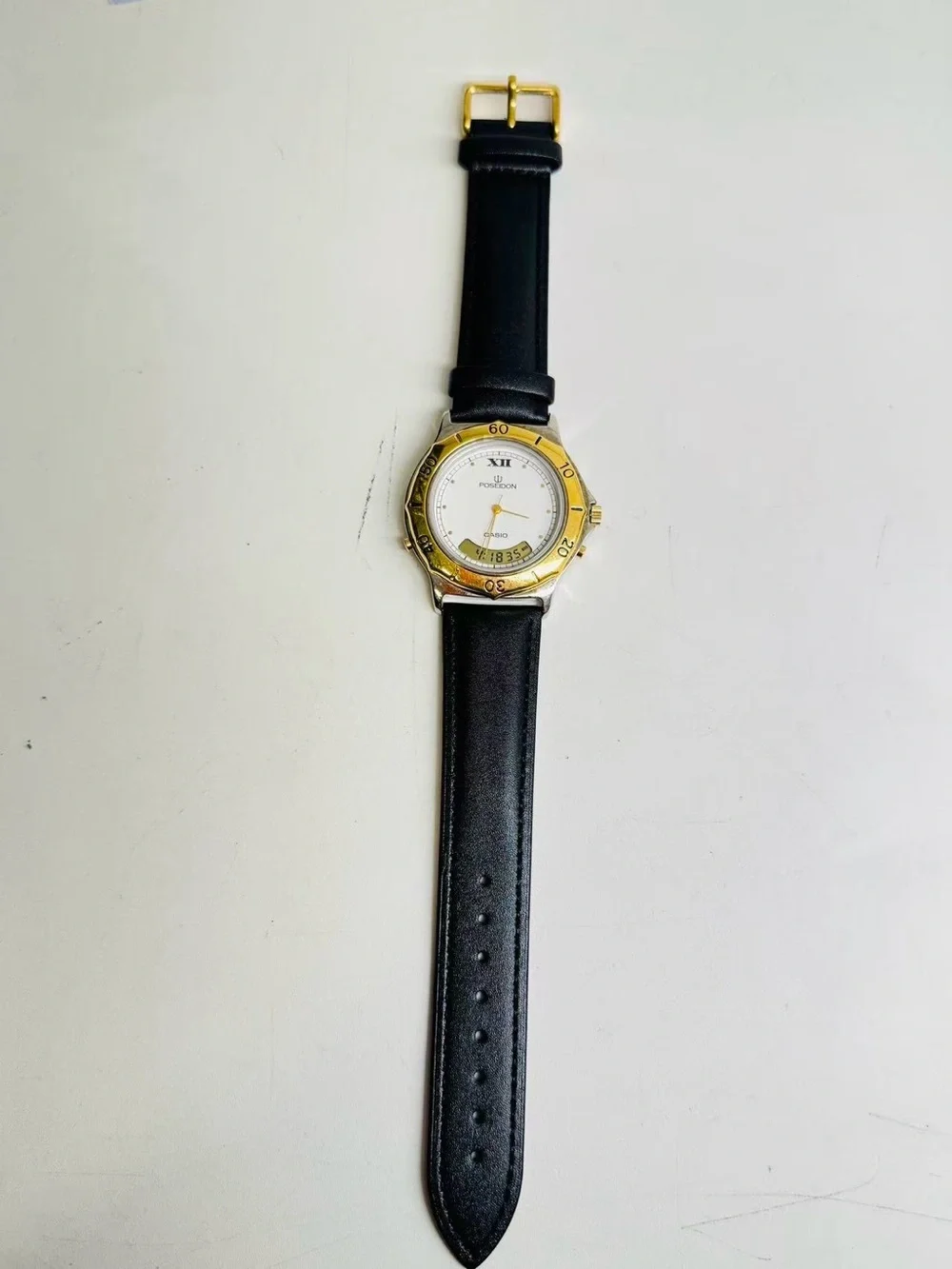 Vintage Casio PNM-500 Poseidon Men Watch  Analog Digital Quartz New Battery Runs